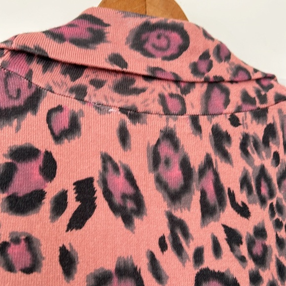 Boston Proper Leopard Print Wild Blush Open-Front Peplum Cardigan +Measurements! - Picture 12 of 14